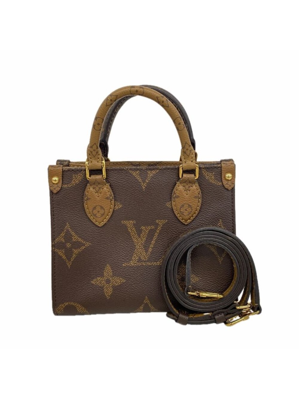 Louis Vuitton Handbag Monogram Giant Reverse On The Go BB Brown 2-Way Bag